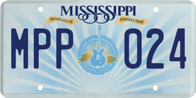 MS license plate MPP024