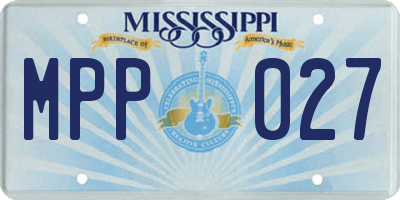 MS license plate MPP027
