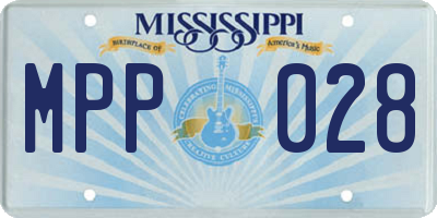 MS license plate MPP028