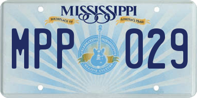 MS license plate MPP029