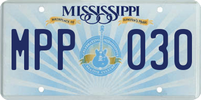 MS license plate MPP030