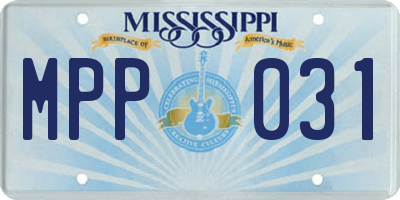 MS license plate MPP031