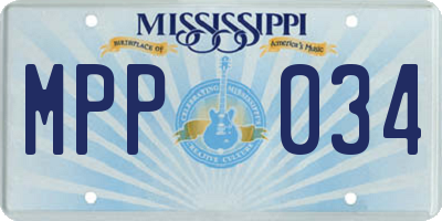 MS license plate MPP034