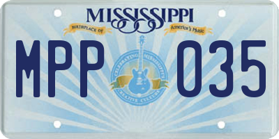 MS license plate MPP035