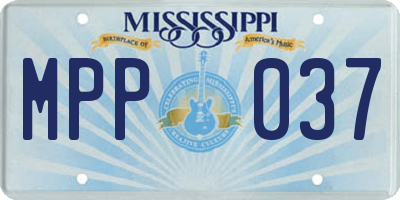 MS license plate MPP037