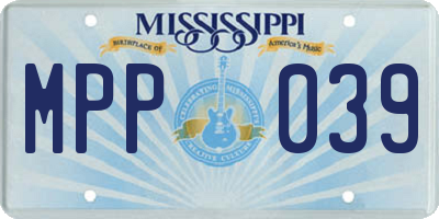 MS license plate MPP039