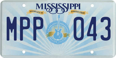 MS license plate MPP043