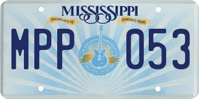 MS license plate MPP053