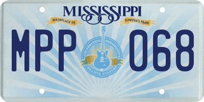 MS license plate MPP068