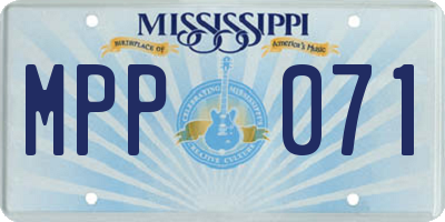 MS license plate MPP071