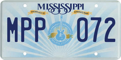 MS license plate MPP072