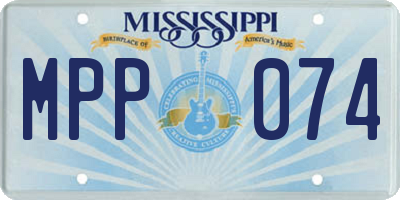 MS license plate MPP074