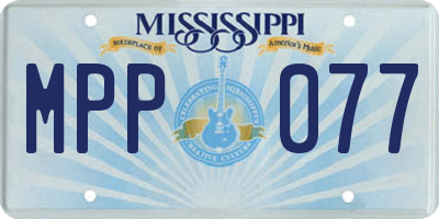 MS license plate MPP077