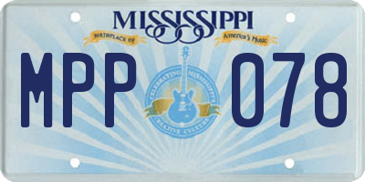 MS license plate MPP078