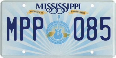 MS license plate MPP085