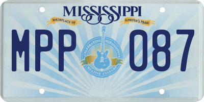 MS license plate MPP087