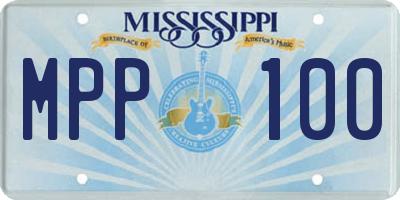 MS license plate MPP100