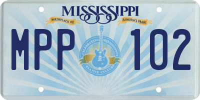 MS license plate MPP102