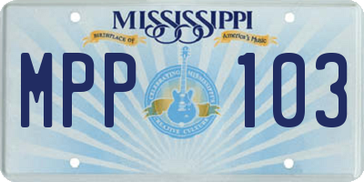 MS license plate MPP103