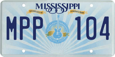 MS license plate MPP104