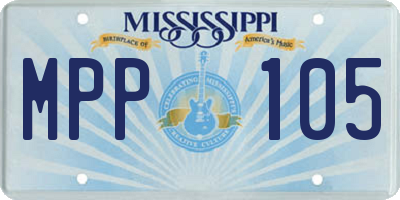 MS license plate MPP105