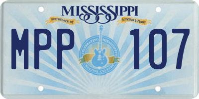 MS license plate MPP107