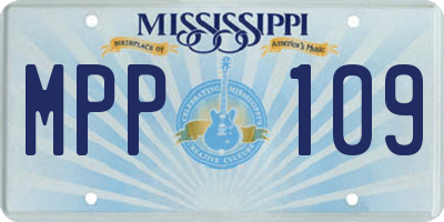 MS license plate MPP109