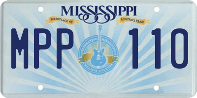 MS license plate MPP110