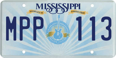 MS license plate MPP113
