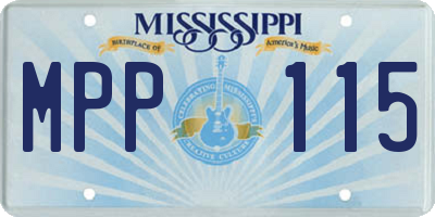MS license plate MPP115