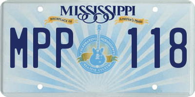 MS license plate MPP118