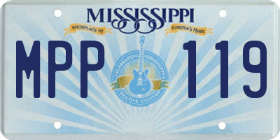 MS license plate MPP119