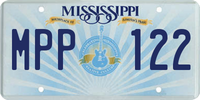 MS license plate MPP122
