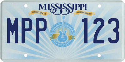MS license plate MPP123