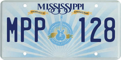 MS license plate MPP128