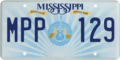 MS license plate MPP129