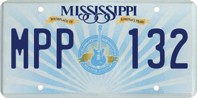 MS license plate MPP132