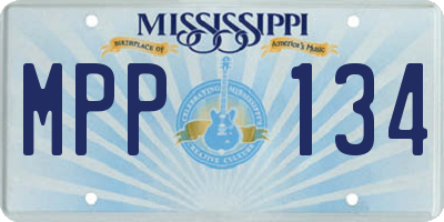 MS license plate MPP134