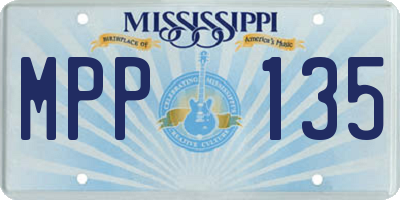 MS license plate MPP135