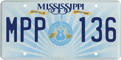 MS license plate MPP136