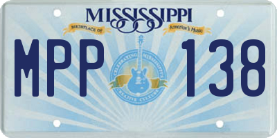 MS license plate MPP138