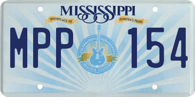 MS license plate MPP154
