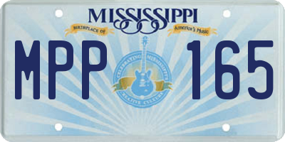 MS license plate MPP165