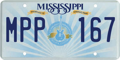 MS license plate MPP167