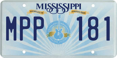 MS license plate MPP181