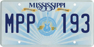 MS license plate MPP193