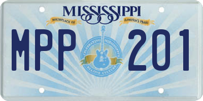 MS license plate MPP201