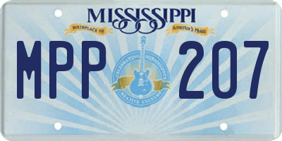 MS license plate MPP207