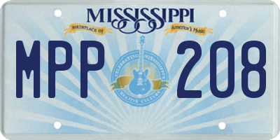 MS license plate MPP208