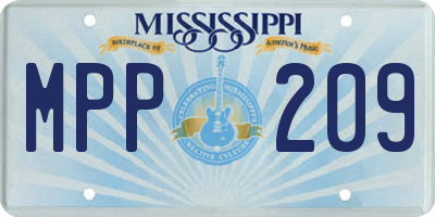 MS license plate MPP209